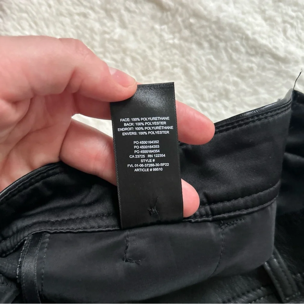 Aritzia Babaton Black Faux Leather Straight Pants - Picture 5 of 5